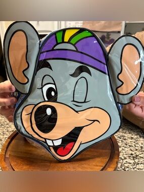 Vtg 90's Chuck E Cheese Youth Size Clear Mini Backpack Bag
